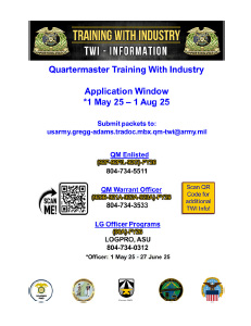 TWI flyer with application information and contacts.
